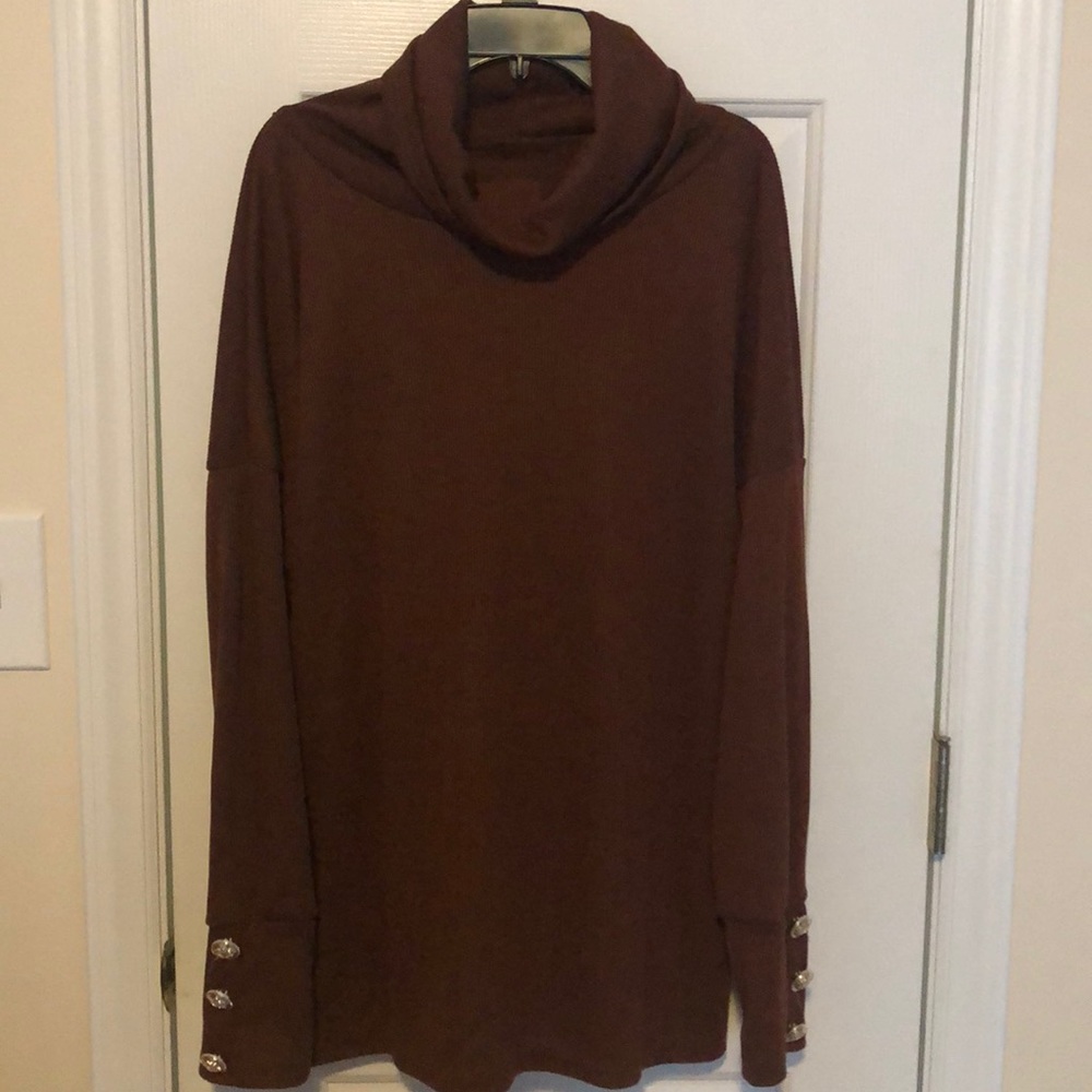 Brown cowl neck sweater